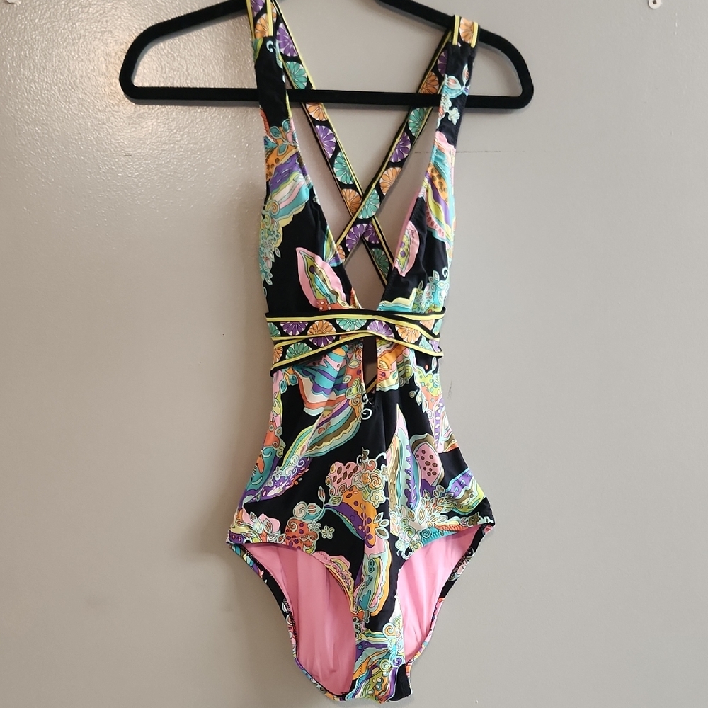 Trina Turk Multicolor One Piece Swimsuit, Size 6
